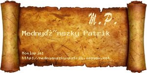 Mednyánszky Patrik névjegykártya