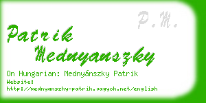 patrik mednyanszky business card