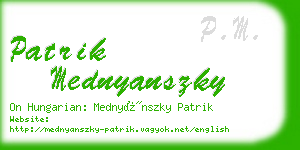 patrik mednyanszky business card